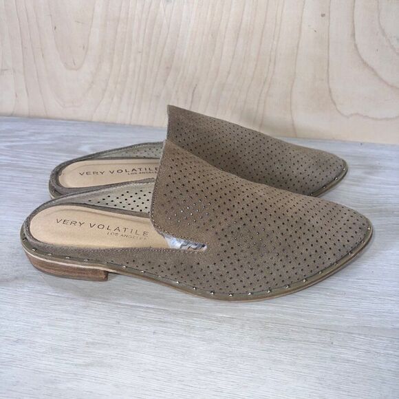 Very Volatile Mesquite Perf Mule Brown Suede Women's 9 - Picture 4 of 9